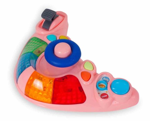 Chodzik kołyska z kierownicą - różowo szary