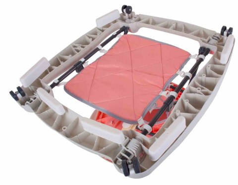 Chodzik kołyska z kierownicą - różowo szary