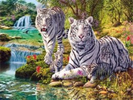 Diamentowa mozaika Rodzina białych tygrysów 60646