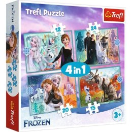 Puzzle 4w1 (12,15,20,24el) Kraina Lodu 2. Niezwykły świat Frozen 34381 Trefl