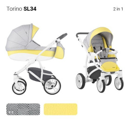 TORINO S-line New Bebetto 2w1 luksusowy wózek wielofunkcyjny sl34