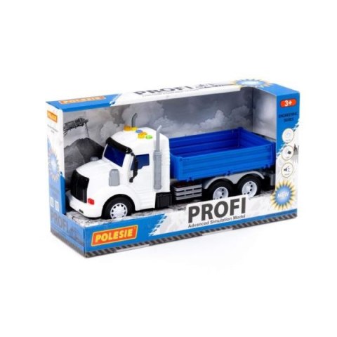 Polesie 91680 "Profi" samochód burtowy inercyjny ze światłem i dźwiekim niebieski w pudełku