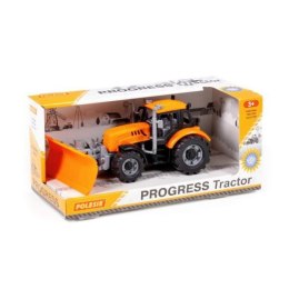 Polesie 91765 Traktor Progres pomarańczowy z pługiem śnieżnym