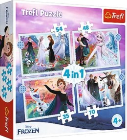 Puzzle 4w1 Magia w lesie. Kraina Lodu 2 Frozen II 34398 Trefl