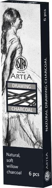 Węgiel naturalny rysunkowy 6szt 6-8 mm ASTRA