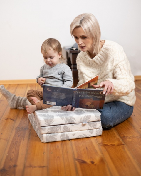 Materacyk Składany Turystyczny Safari 120x60 cm Caretero - Grey Zebra