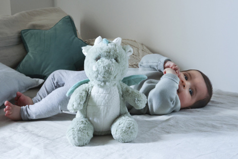 Cloud b® Love Light Buddies Drake the Dragon™ - Szumiący Smok z czujnikiem ruchu i pozytywką
