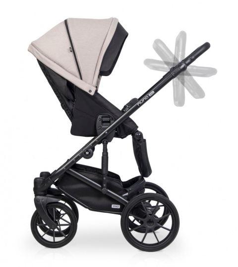 Riko NUNO PRO 2w1 Wózek wielofunkcyjny z miękką gondolą do 22 kg - Sand