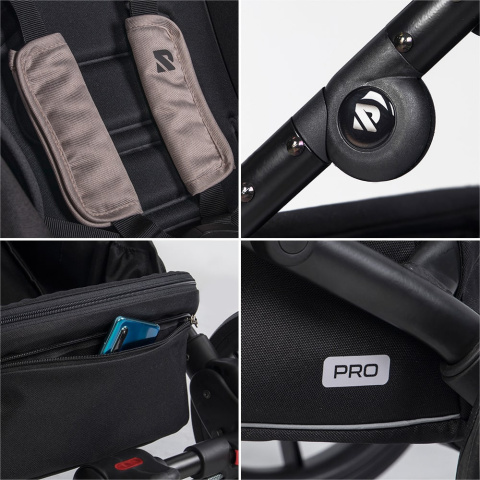 Riko NUNO PRO 2w1 Wózek wielofunkcyjny z miękką gondolą do 22 kg - Sand