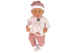 Lalka Bobas 46 cm Różowa Smoczek Kocyk Piórka