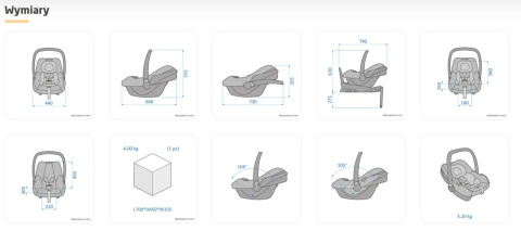 Cabrio Fix I-Size + Baza Maxi Cosi fotelik samochodowy 40-75 cm 0-13 kg + Gratis Plecak - Select Grey