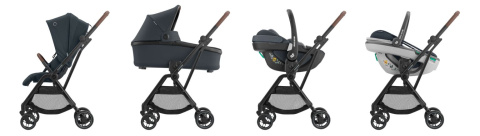 Leona Maxi-Cosi + Oria 2w1 lekki wózek głęboko-spacerowy z przekładanym siedziskiem 7,5kg - Essential Graphite