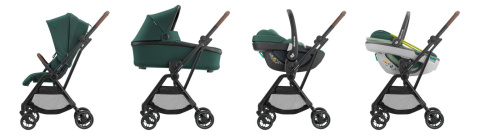 Leona Maxi-Cosi + Oria 2w1 lekki wózek głęboko-spacerowy z przekładanym siedziskiem 7,5kg - Essential Green
