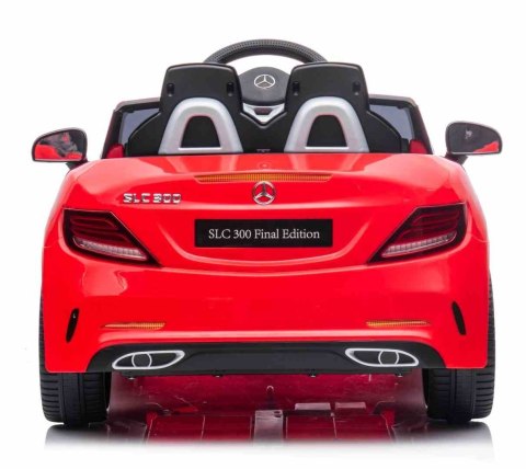 Jeździk na akumulator Mercedes BENZ SLC300 Cabrio dźwięki, światła, pilot - czerwony