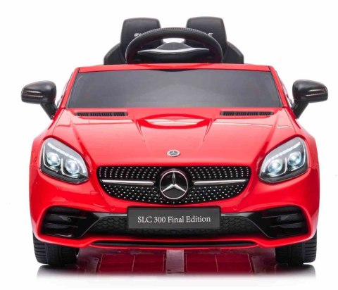 Jeździk na akumulator Mercedes BENZ SLC300 Cabrio dźwięki, światła, pilot - czerwony