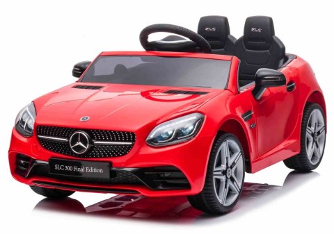 Jeździk na akumulator Mercedes BENZ SLC300 Cabrio dźwięki, światła, pilot - czerwony