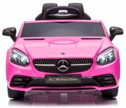 Jeździk na akumulator Mercedes BENZ SLC300 Cabrio dźwięki, światła, pilot - różowy