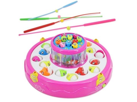 Gra WĘDKOWANIE, Rybki, Łowienie Rybek, 2 Jeziorka, Podświetlenie, Dźwięk RÓŻOWY ZESTAW