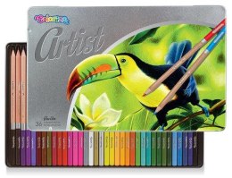 Kredki ołówkowe okrągłe Artist 36 kolorów metalowe pudełko 83270 Colorino Kids