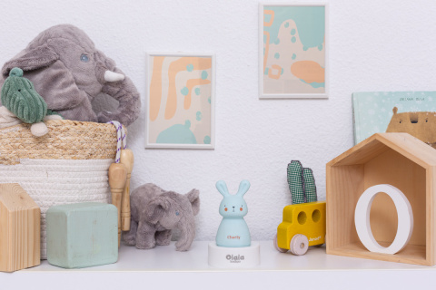 Lampka nocna LED - OLALA - Króliczek Charly - niebieski