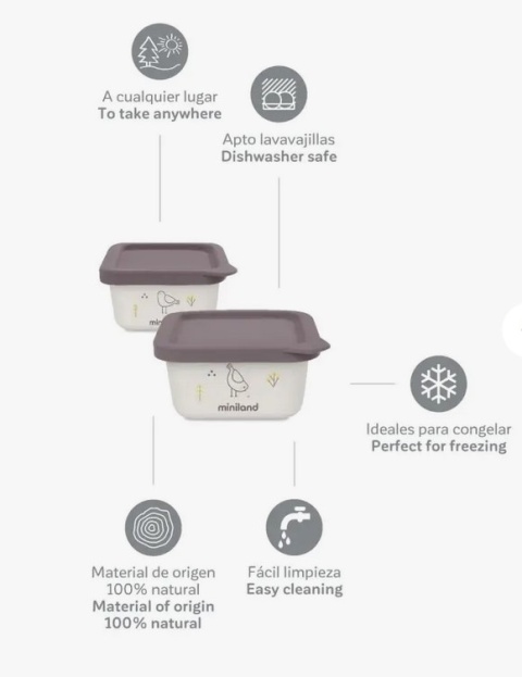 Miniland Pojemniki hermetyczne ECO-friendly 2x400 ml - Pisklę