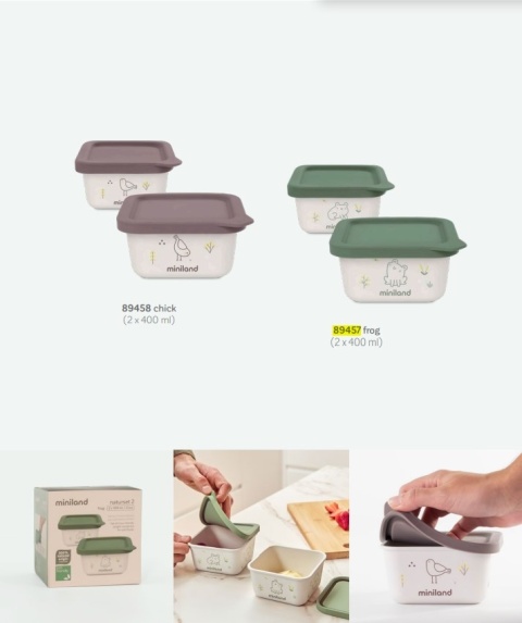 Miniland Pojemniki hermetyczne ECO-friendly 2x400 ml - Pisklę