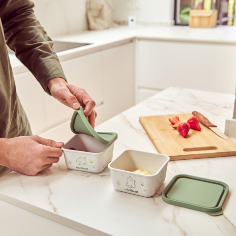 Miniland Pojemniki hermetyczne ECO-friendly 2x400 ml - Żabka