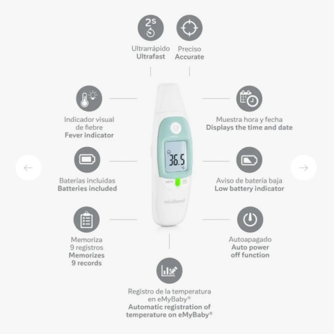Miniland Termometr bezdotykowy do ucha i na czoło