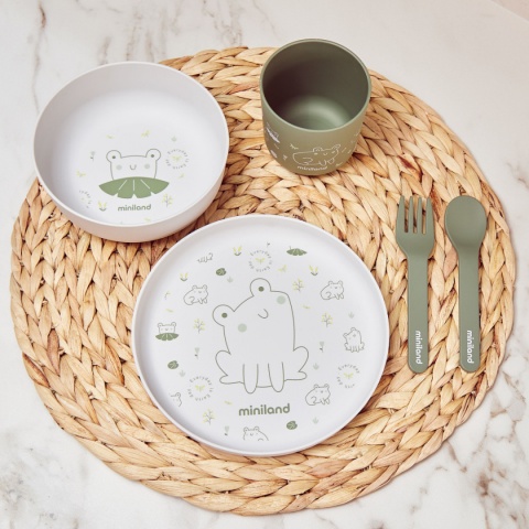Miniland Zestaw stołowy 5-częściowy ECO-friendly - Żabka