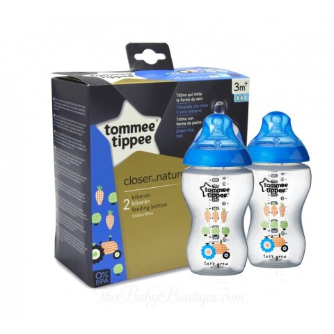 TT 42262105 Butelki dekorowane 2x340ml BOY/MONO