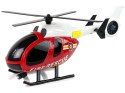 Zestaw Straż Pożarna Laweta Autko Helikopter Dźwięk Światła Czerwone