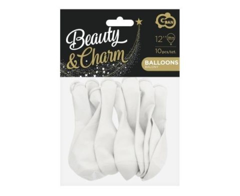 Balony Beauty&Charm pastelowe białe 12"/10szt CB-1PBI