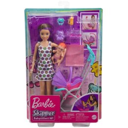 Barbie Lalka Opiekunka Skipper Wózek + bobas GXT34 p3 MATTEL