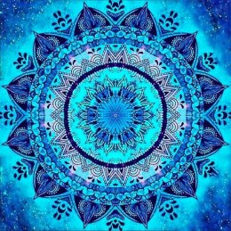 Diamentowa mozaika Mandala 7D Koło niebiesko-fioletowe 30x30cm 1006545