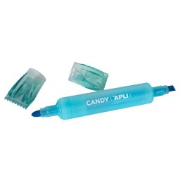 Marker fluorescencyjny z podwójną końcówką Apli Kids - Candy Niebieski