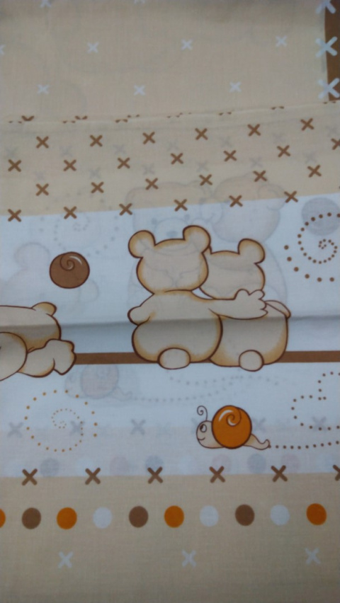 AlmaBaby Pościel Dziecięca - Zestaw 2 elementów (poszewka 100x135) Beżowe Misie