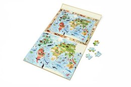 Scratch, 2 w 1 Puzzle magnetyczne i gra obserwacyjna - Mapa świata 80 el.