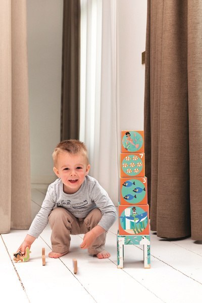 Scratch, Piramida edukacyjna i drewniane figurki OCEAN