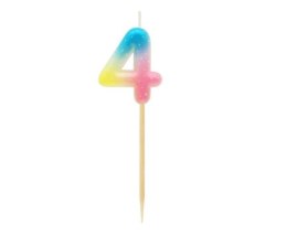 Świeczka piker cyferka 4, ombre, pastelowa SF-POP4