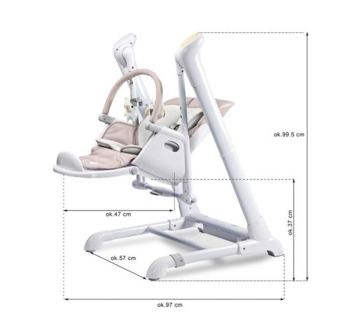 KRZESEŁKO + HUŚTAWKA INDIGO BEIGE CARETERO