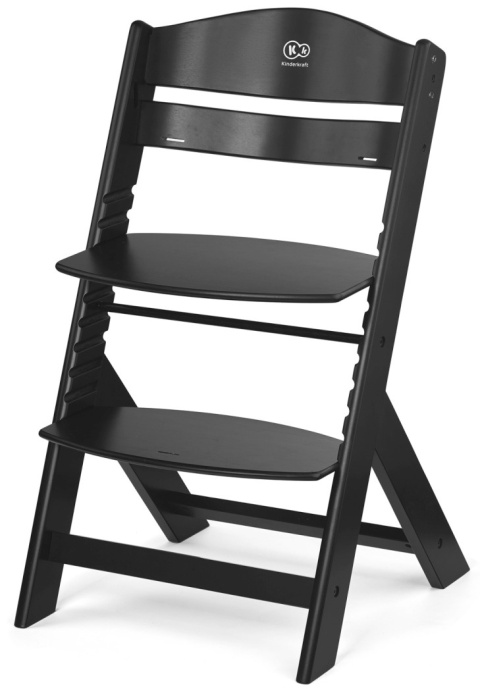 Kinderkraft ENOCK Black and white Pillow Krzesełko do karmienia drewniane - Black