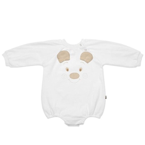 Hi Little One rampers dziecięcy MIŚ OverSize BOHO White roz L Pom Pom