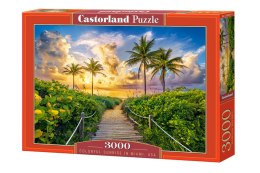 Puzzle układanka 3000 elementów Wschód Słońca w Miami 92 x 68 cm CASTORLAND