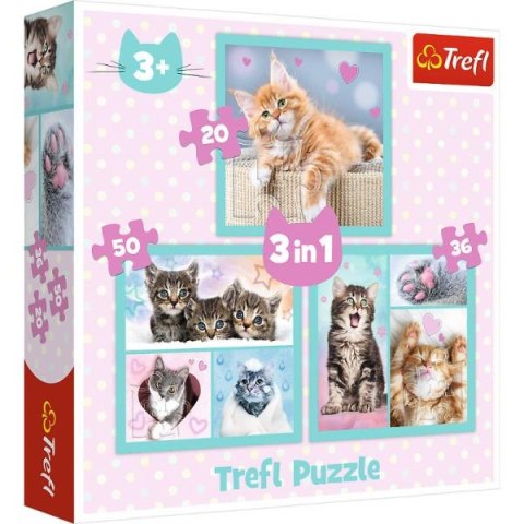Puzzle 3w1 Słodkie kotki 34862 Trefl
