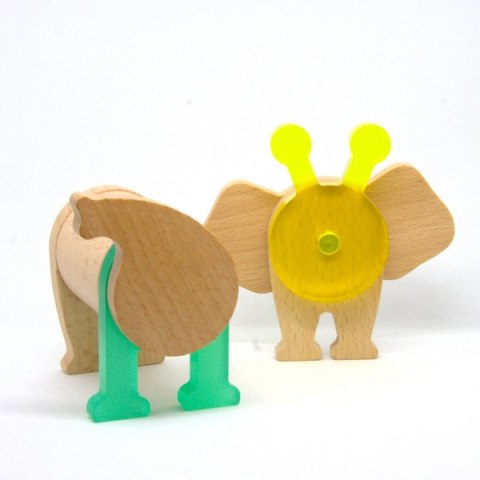 Lekkid, drewniane magnetyczne klocki konstrukcyjne - Dżungla