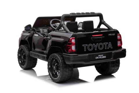 Toyota Hilux na akumulator dla dzieci Czarny Pickup + Napęd 4x4 + Pilot