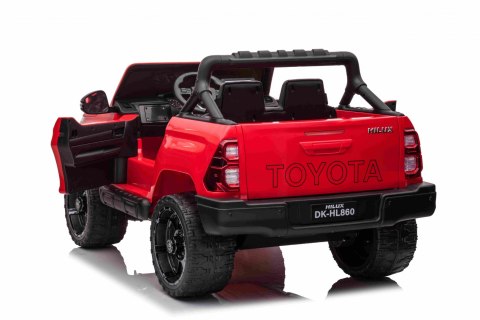 Toyota Hilux na akumulator dla dzieci Czerwony Pickup + Napęd 4x4 + Pilot