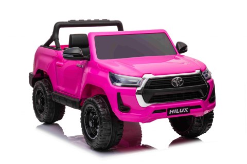 Toyota Hilux na akumulator dla dzieci, Różowy Pickup + Napęd 4x4 + Pilot