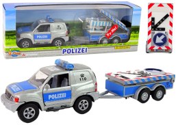 Auto Policja z Przyczepą Znaki Drogowe Metal HXCL009