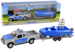Auto Terenowe Policja z Motorówką Niebieska Dźwięk 510614